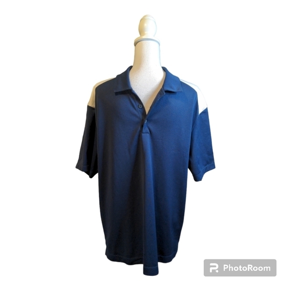 NIKE GOLF DRY FIT NAVY BLUE POLO - Picture 2 of 9